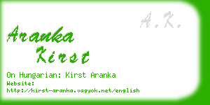 aranka kirst business card